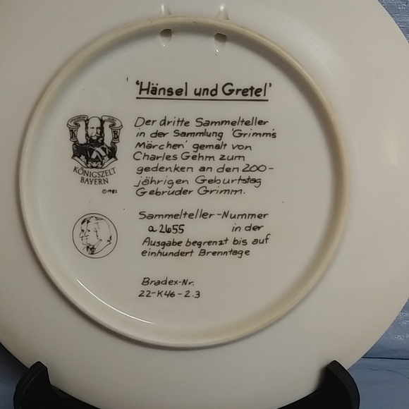 1981 Hansel & Gretel  Collectors Plate Germany in Box w/ Paperwork - Picture 3 of 7